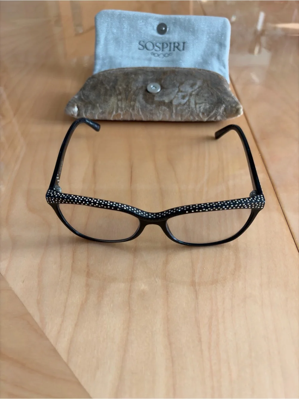 Sospiri Agata NRG Crystal-Embellished Glasses - Black